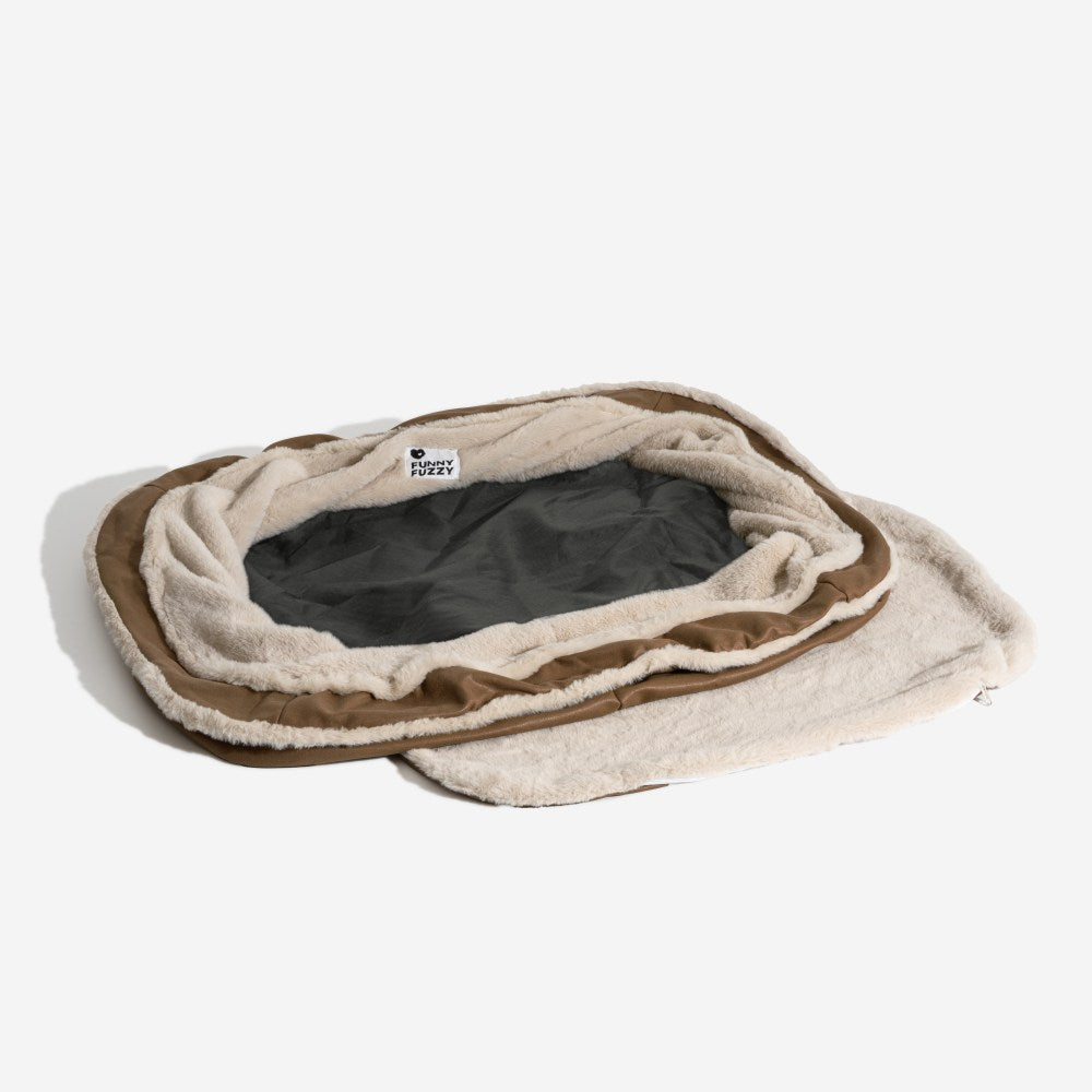 Bed Cover - Large Warm Deep Sleeping Bed Orthopedic Dog Bed, Dark Brown-Cover - L