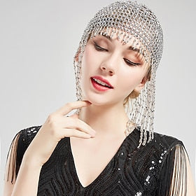 Rétro Vintage Les rugissantes années 20 1920s Gatsby le magnifique Casque Casquette perlée Charleston Femme Mascarade Casual Quotidien Chapeau