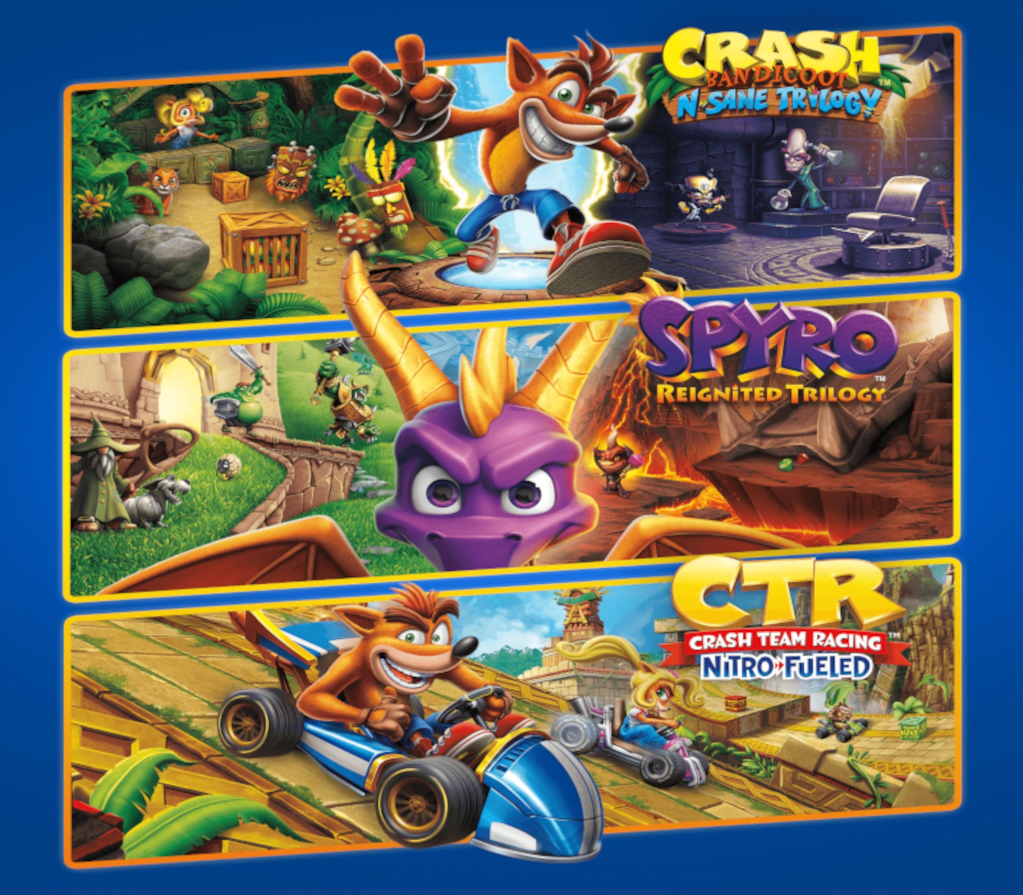 Crash + Spyro Triple Play Bundle AR XBOX One - Xbox Series X|S CD Key