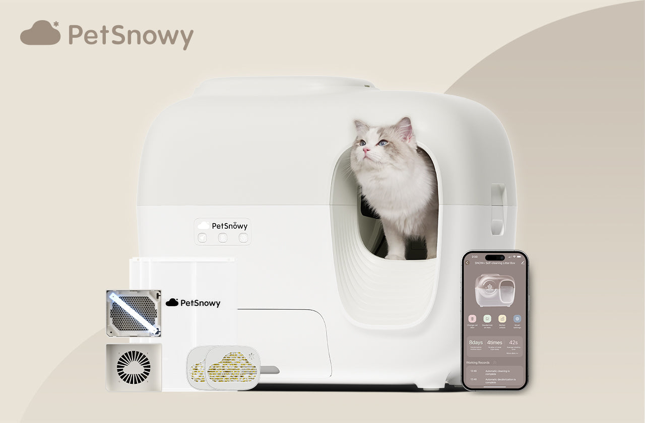 SNOW+ Self-Cleaning Cat Litter Box -Premium-Cream
