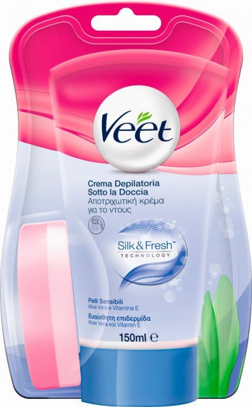 Veet Silk& In Shower Hair Removal CreamFresh Sensitive Skin 150ml