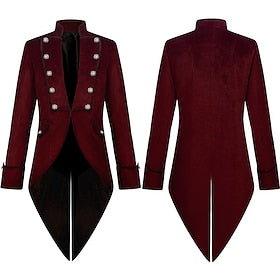 Punk et gothique Epoque Médiévale Renaissance 17ème siècle Manteau Smoking Tailcoat Vampire Docteur de la peste Grandes Tailles Homme Mascarade Soirée Mascarad