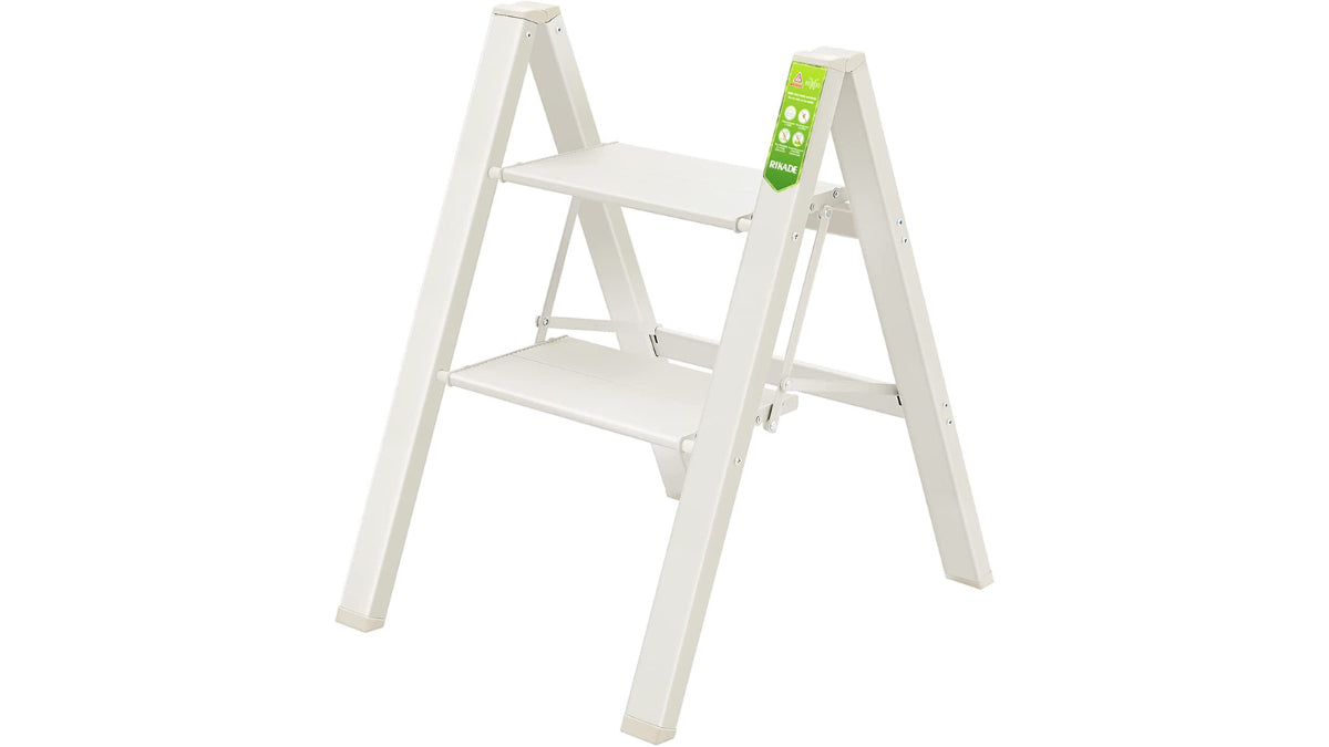 KERDOM FelixKing Folding Step Stool with Wide Anti-Slip Pedal White - 2-step