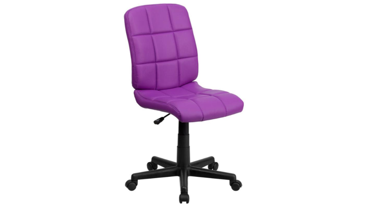 Skyline Decor Mid-Back Quilted Vinyl Swivel Task: Office Chair Purple