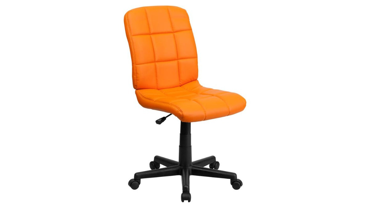 Skyline Decor Mid-Back Quilted Vinyl Swivel Task: Office Chair Orange