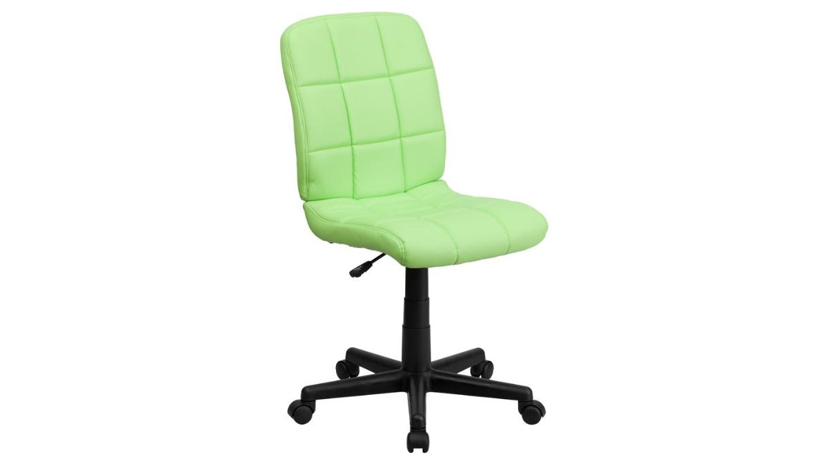 Skyline Decor Mid-Back Quilted Vinyl Swivel Task: Office Chair green
