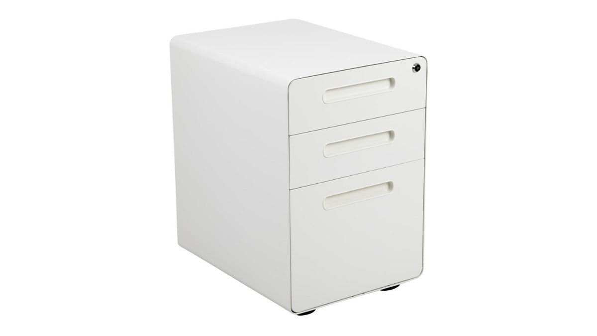 Skyline Decor 3-Drawer Mobile Filing Cabinet: Anti-Tilt Mechanism White