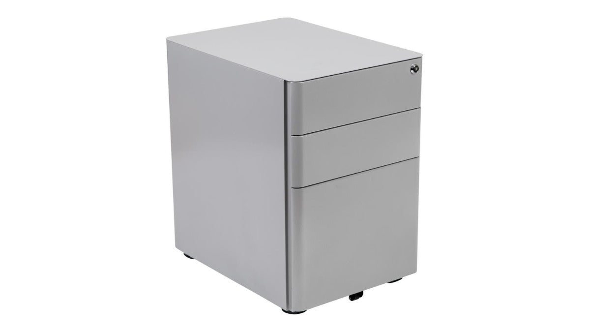Skyline Decor Modern 3-Drawer Mobile Locking Filing Cabinet: A4, F4 Gray