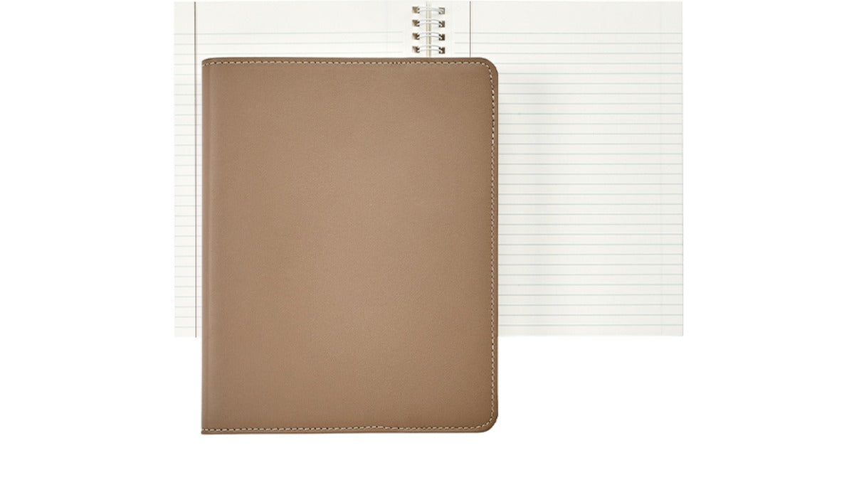 Graphic Image 9" Leather Refillable Wire-O-Notebook Taupe