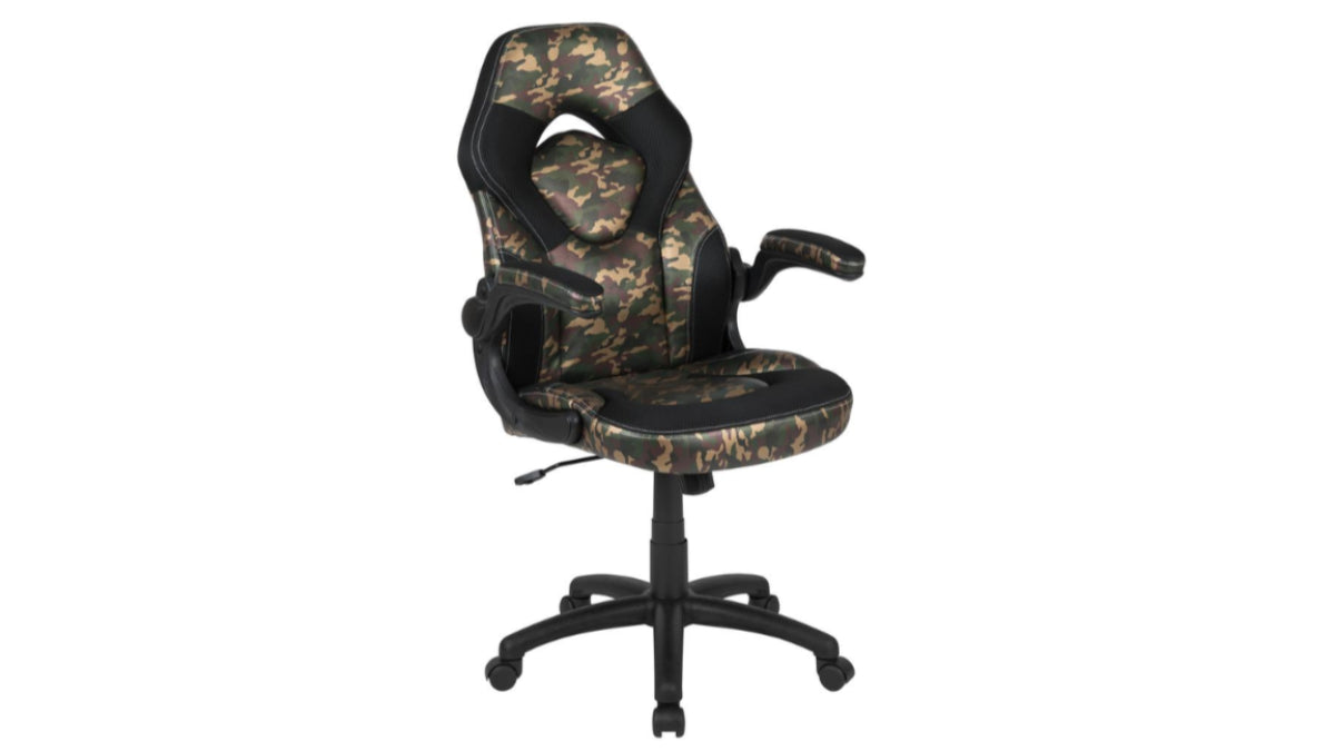 Skyline Decor X10 Gaming Chair: Flip-up Arms Camouflage