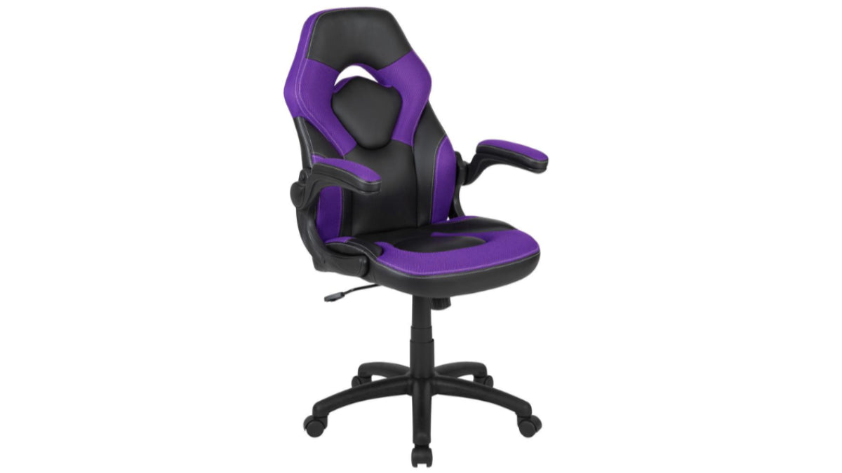 Skyline Decor X10 Gaming Chair: Flip-up Arms Purple