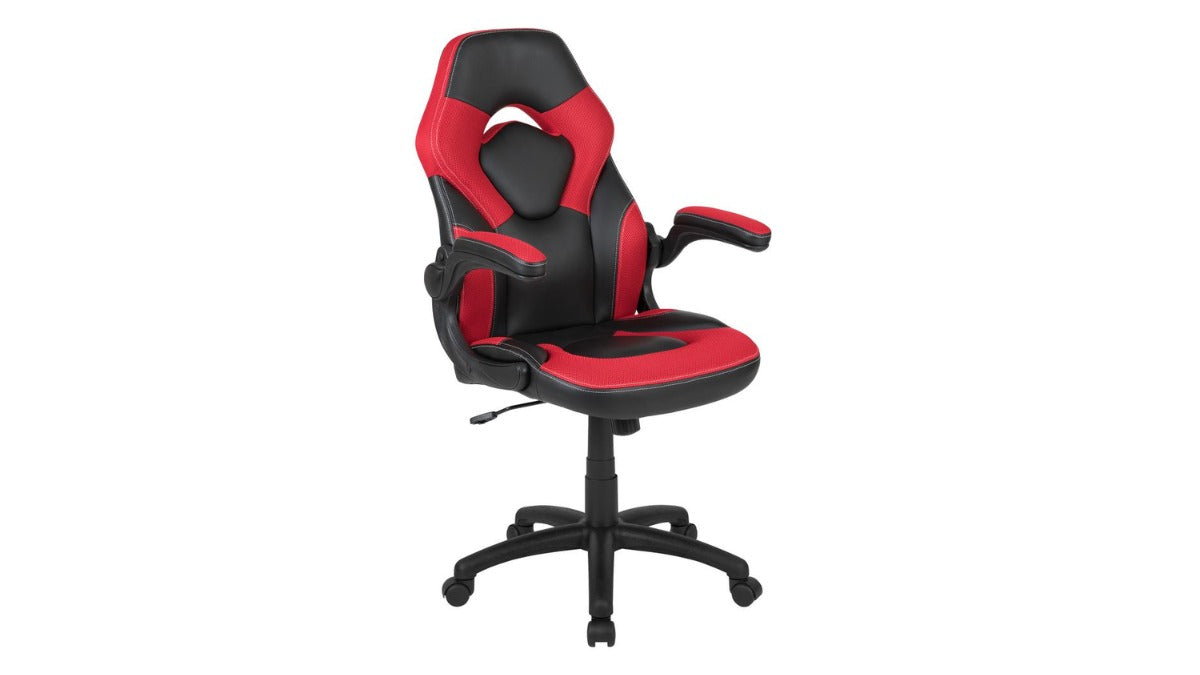 Skyline Decor X10 Gaming Chair: Flip-up Arms Red