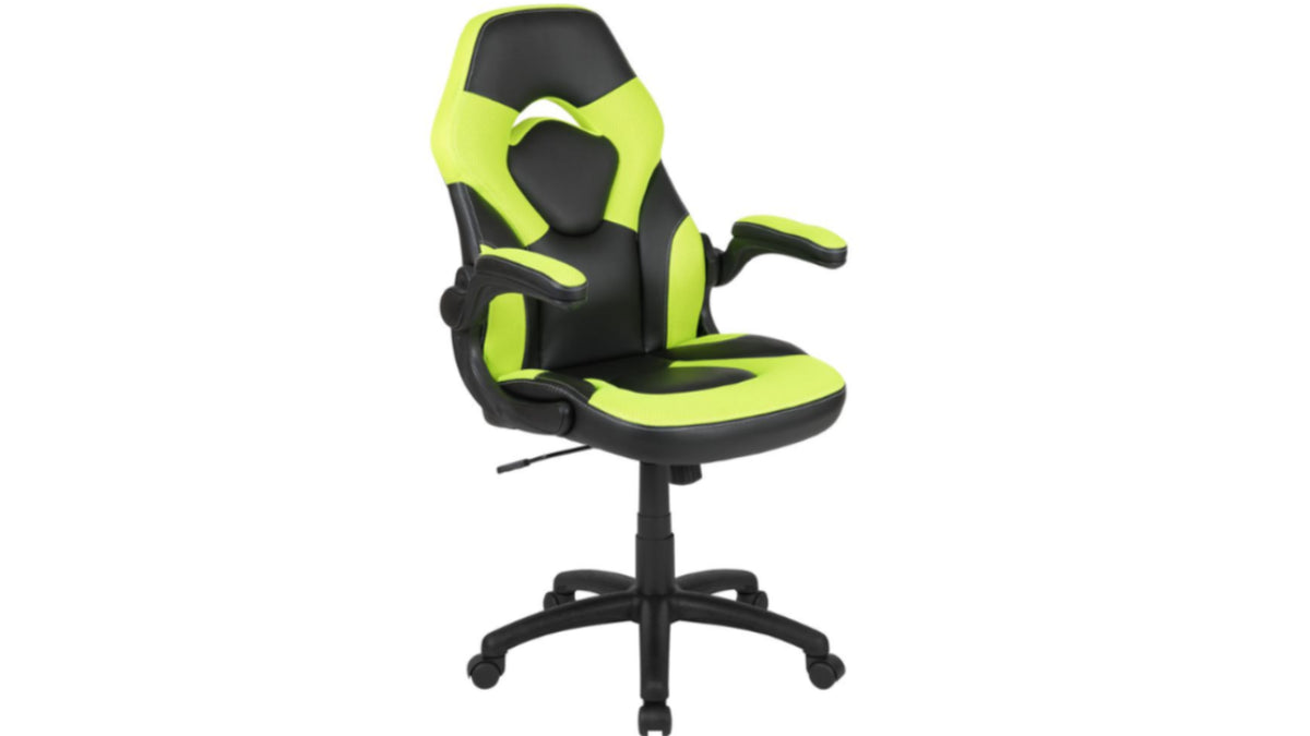 Skyline Decor X10 Gaming Chair: Flip-up Arms Green