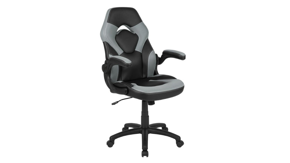 Skyline Decor X10 Gaming Chair: Flip-up Arms Gray
