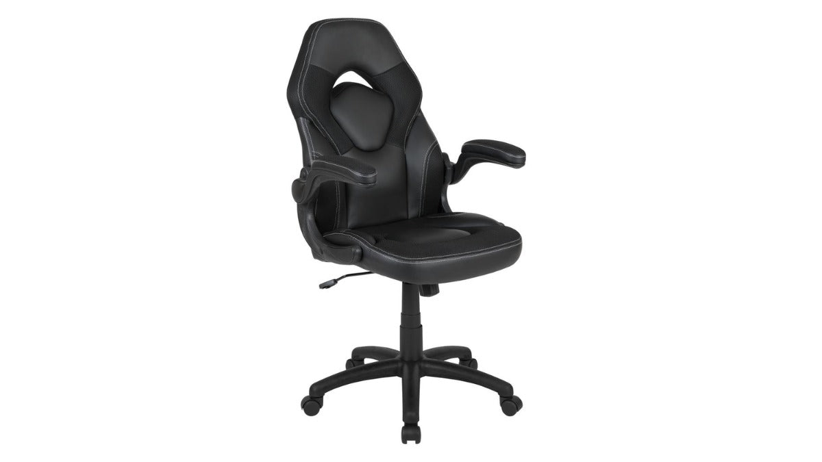Skyline Decor X10 Gaming Chair: Flip-up Arms Black