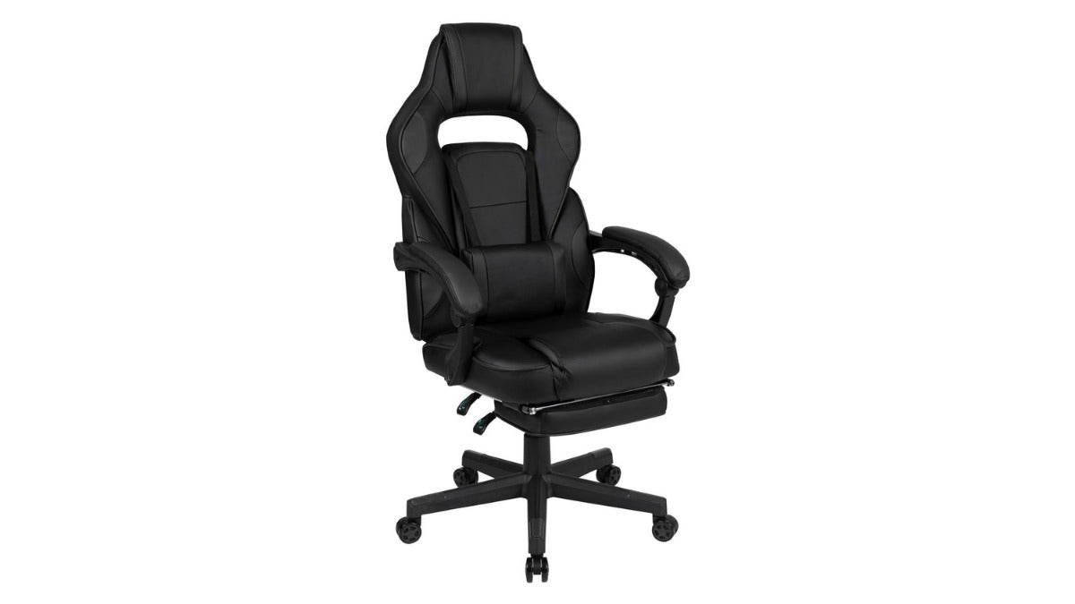 Skyline Decor X40 Gaming Chair: Slide-Out Footrest Black