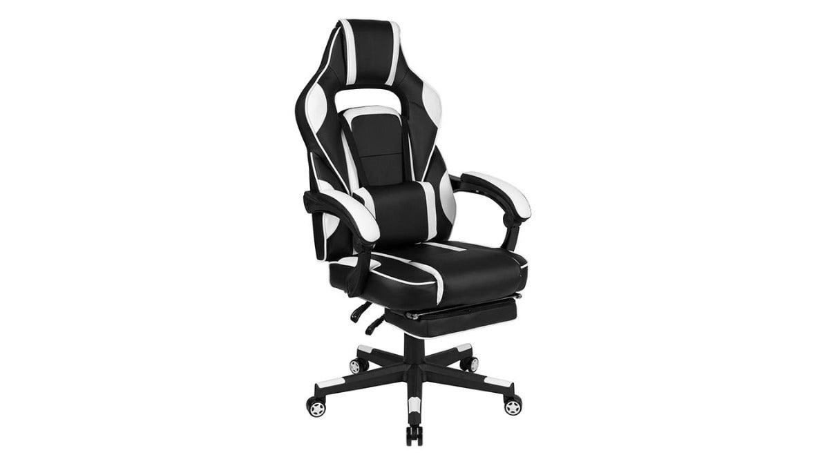 Skyline Decor X40 Gaming Chair: Slide-Out Footrest White