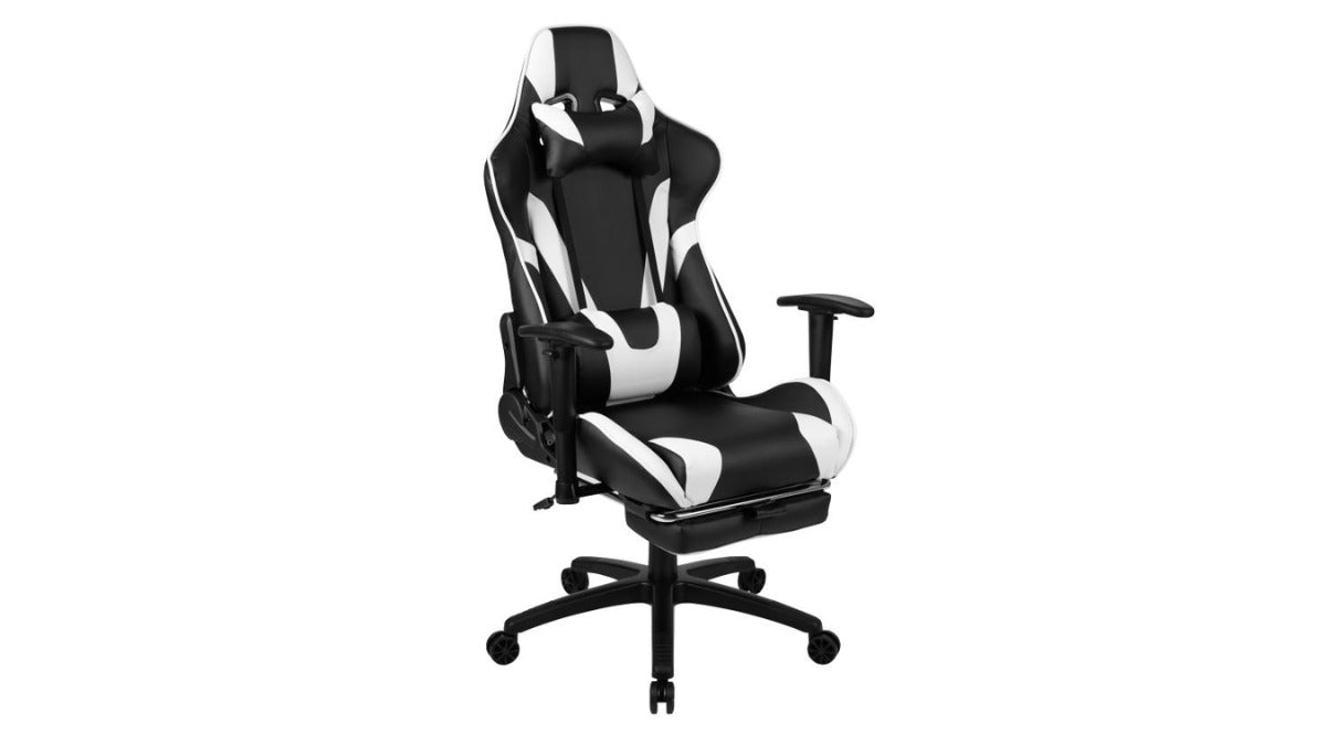 Skyline Decor X30 Gaming Chair: Slide-Out Footrest White