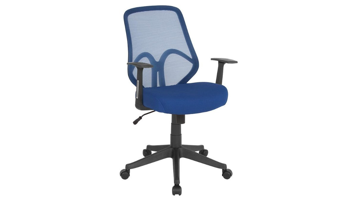 Skyline Decor High Back Mesh: Office Chair with Arms Navy
