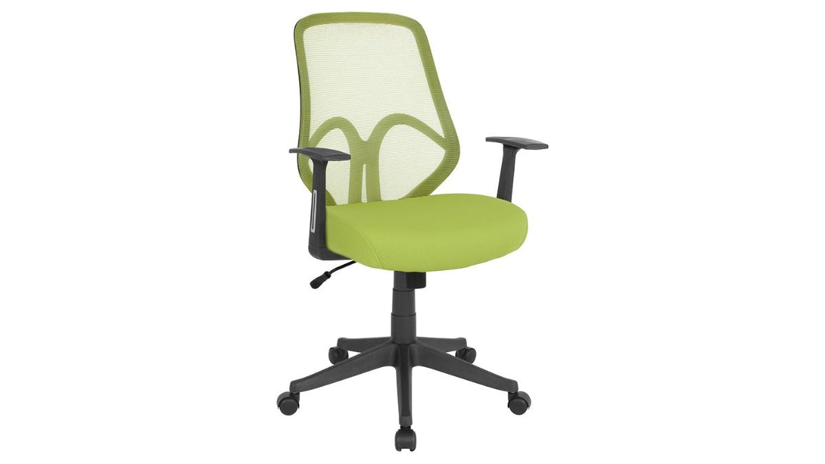 Skyline Decor High Back Mesh: Office Chair with Arms Green