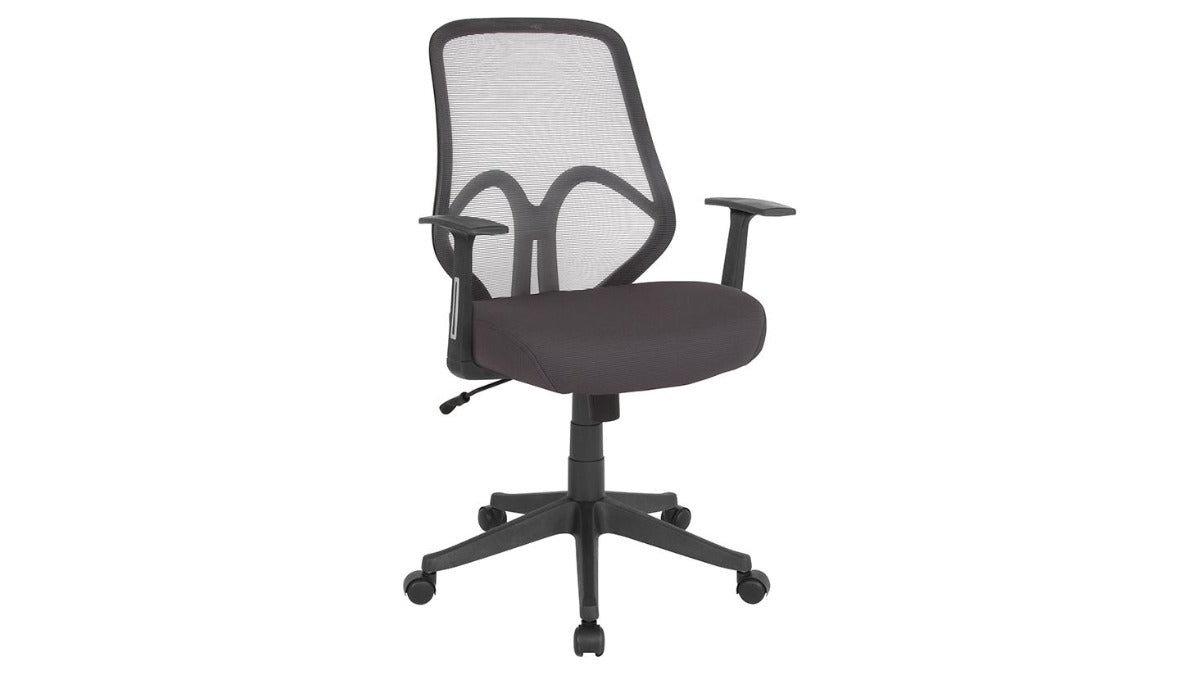 Skyline Decor High Back Mesh: Office Chair with Arms Dark Gray