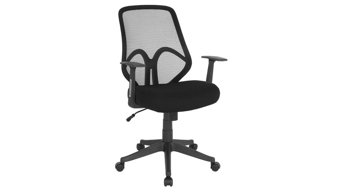 Skyline Decor High Back Mesh: Office Chair with Arms Black