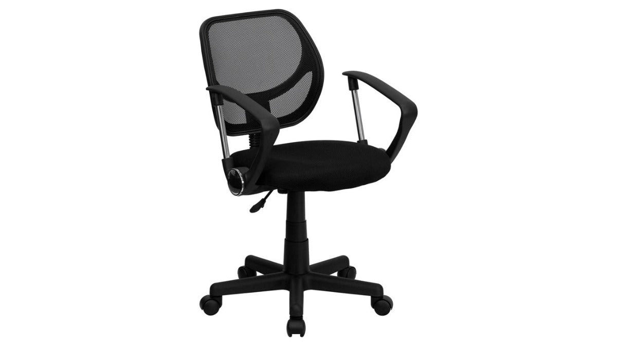 Skyline Decor Low Back Mesh Swivel Task Office Chair: With Arms Black