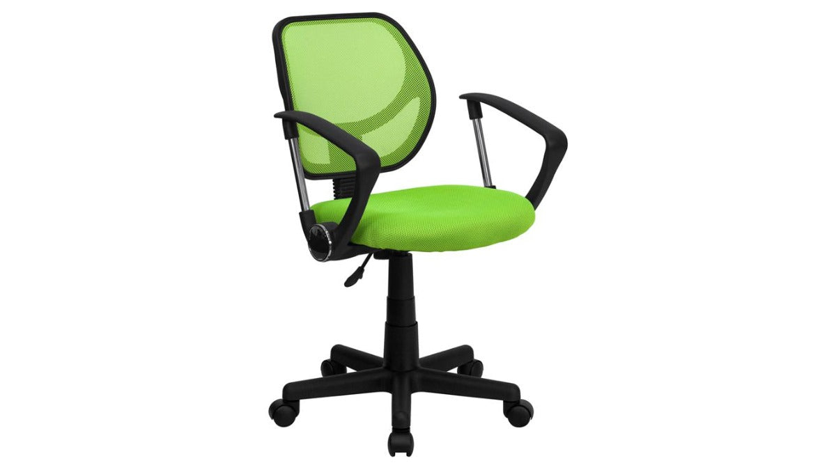 Skyline Decor Low Back Mesh Swivel Task Office Chair: With Arms Green
