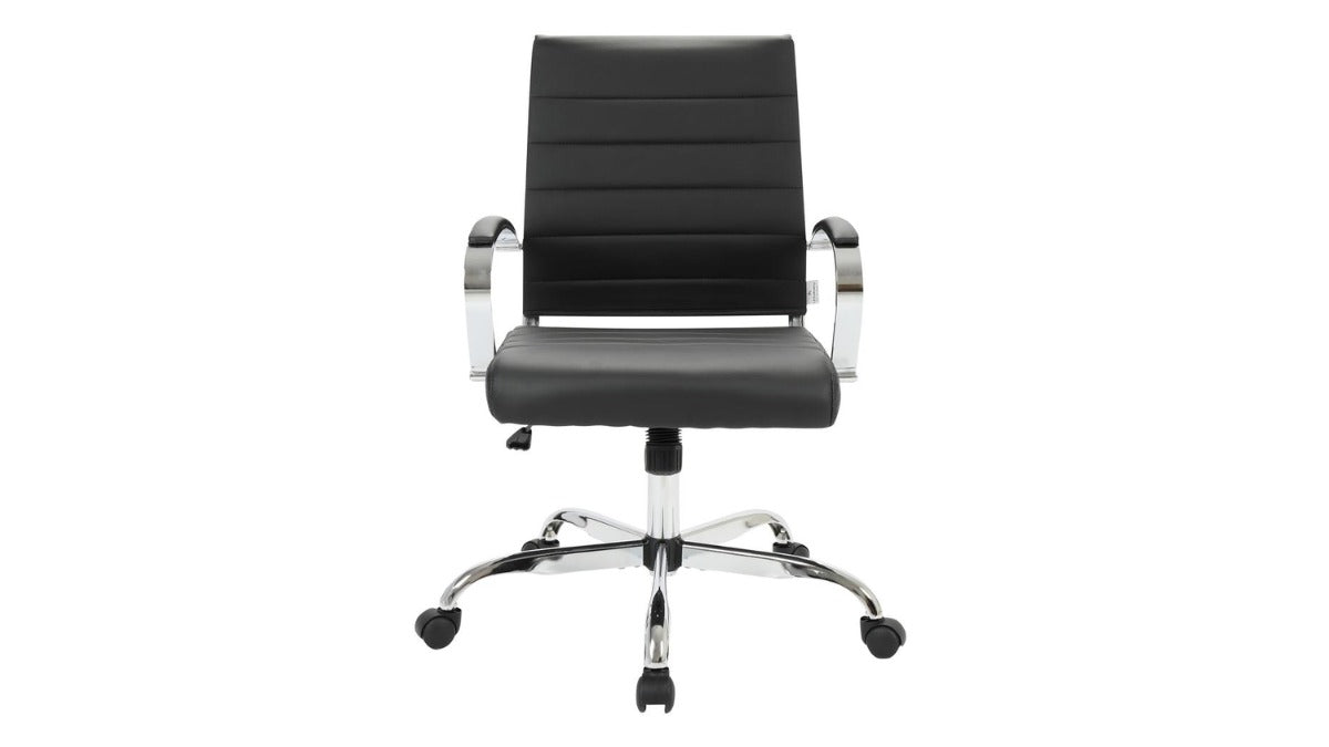 Skyline Decor Benmar Leather Ergonomic  Chair Black
