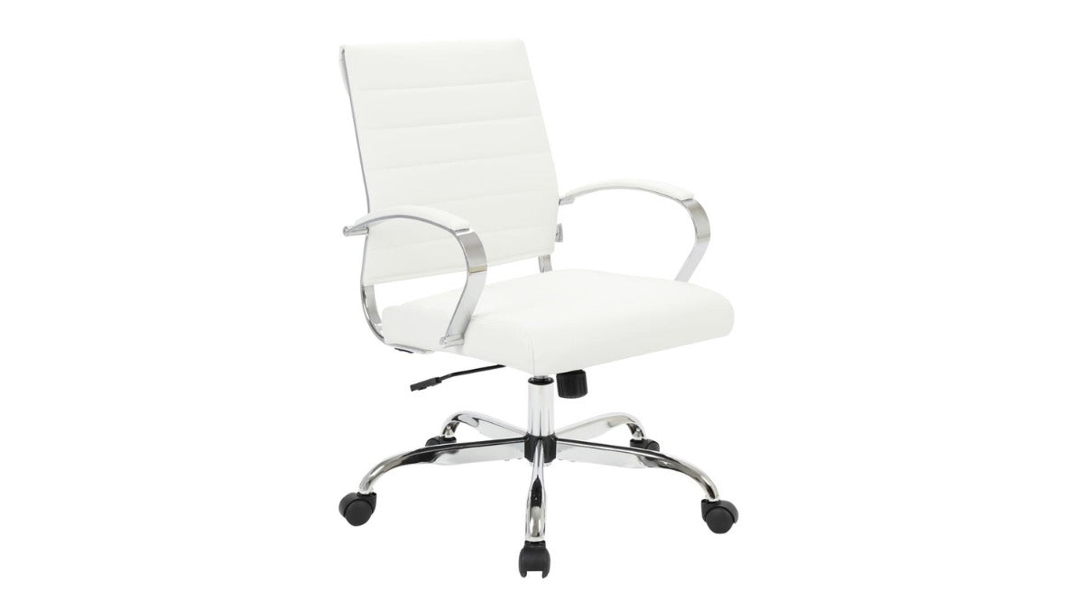 Skyline Decor Benmar Leather Ergonomic  Chair White