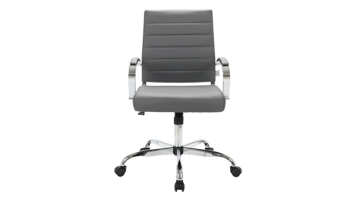 Skyline Decor Benmar Leather Ergonomic  Chair Grey