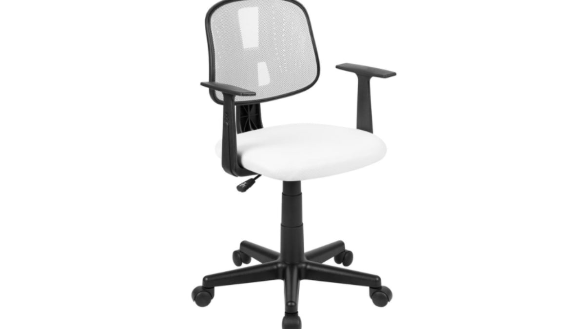 Skyline Decor Mid-Back  Mesh Swivel: Task Office Chair White