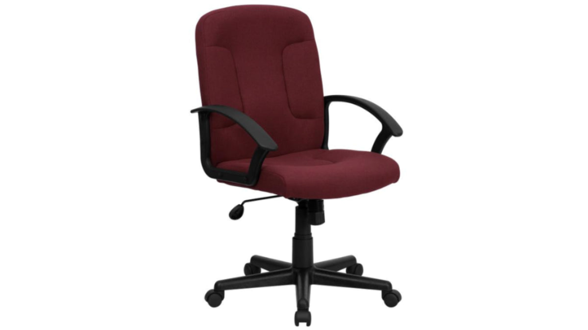 Skyline Decor Mid-Back Fabric Executive: Swivel Office Chair Burgundy
