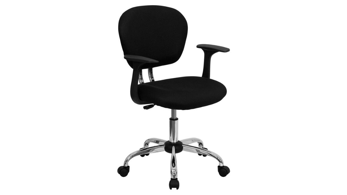 Skyline Decor Mesh Padded Swivel Task Office Chair: Chrome Base Black