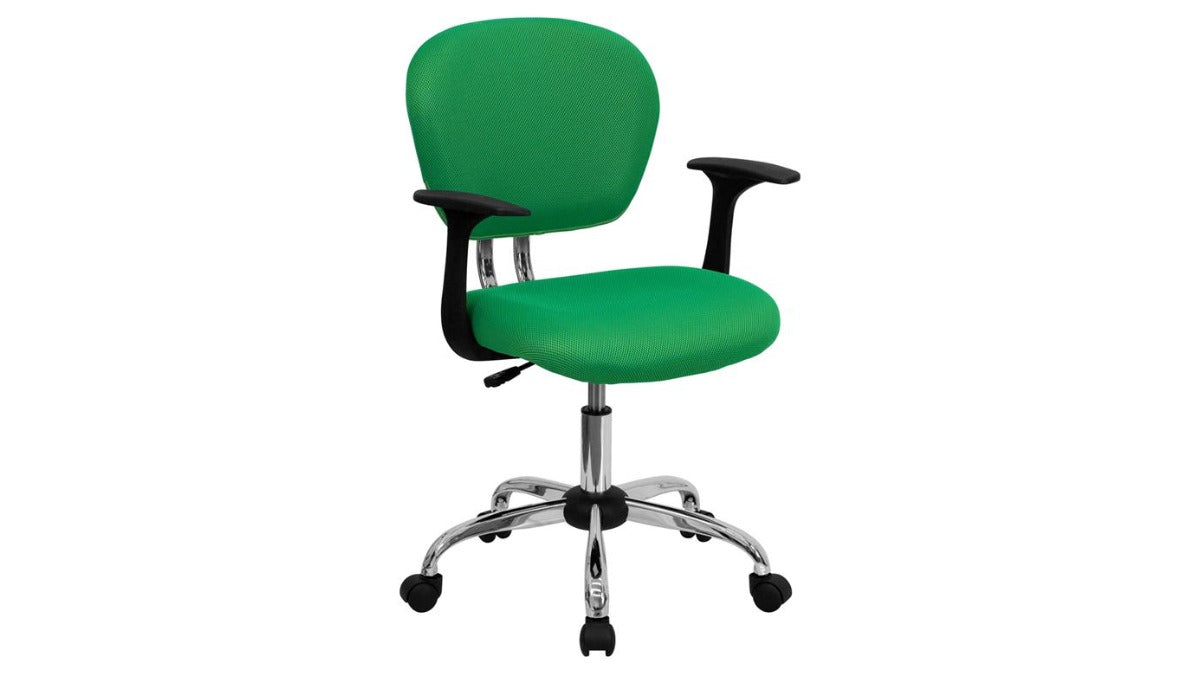 Skyline Decor Mesh Padded Swivel Task Office Chair: Chrome Base Bright Green