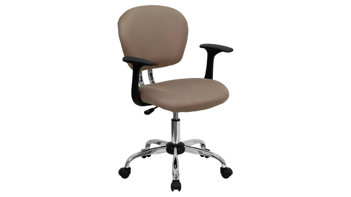 Skyline Decor Mesh Padded Swivel Task Office Chair: Chrome Base Coffee Brown