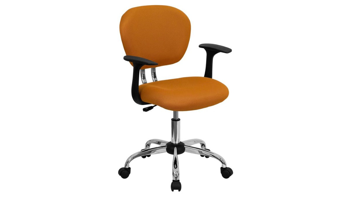 Skyline Decor Mesh Padded Swivel Task Office Chair: Chrome Base Orange