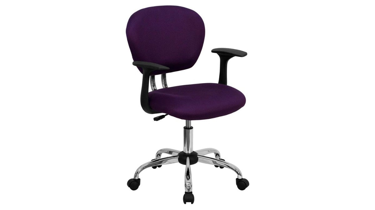 Skyline Decor Mesh Padded Swivel Task Office Chair: Chrome Base Purple