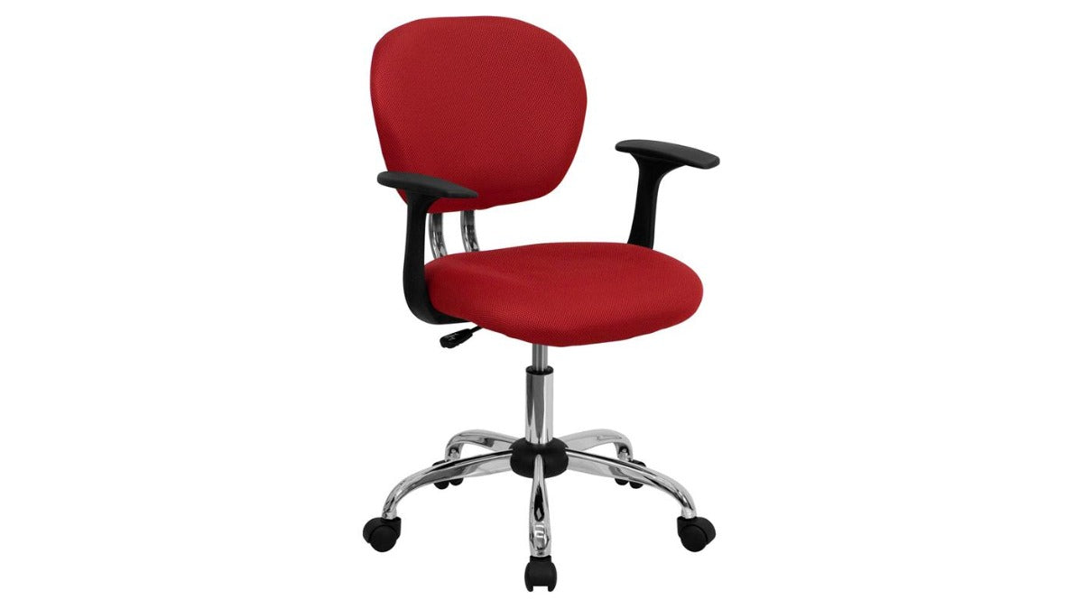 Skyline Decor Mesh Padded Swivel Task Office Chair: Chrome Base Red