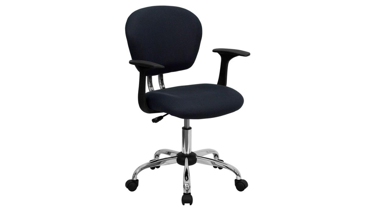 Skyline Decor Mesh Padded Swivel Task Office Chair: Chrome Base Gray
