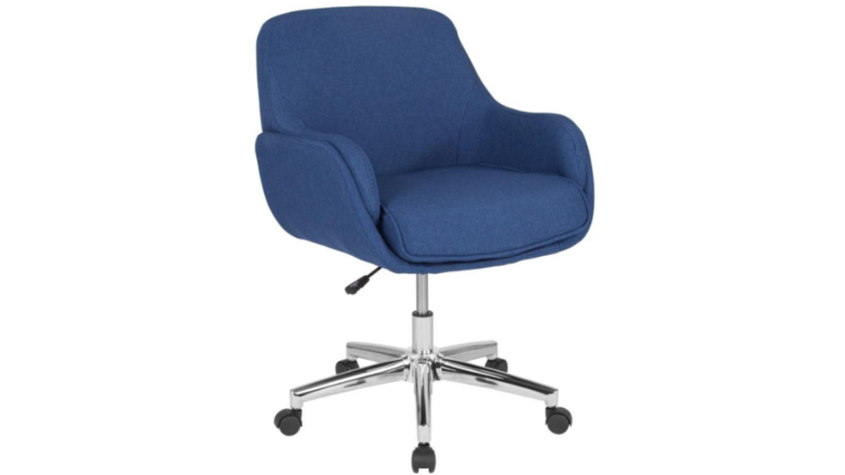 Skyline Decor Home and Office Upholstered: Mid-Back Chair Blue