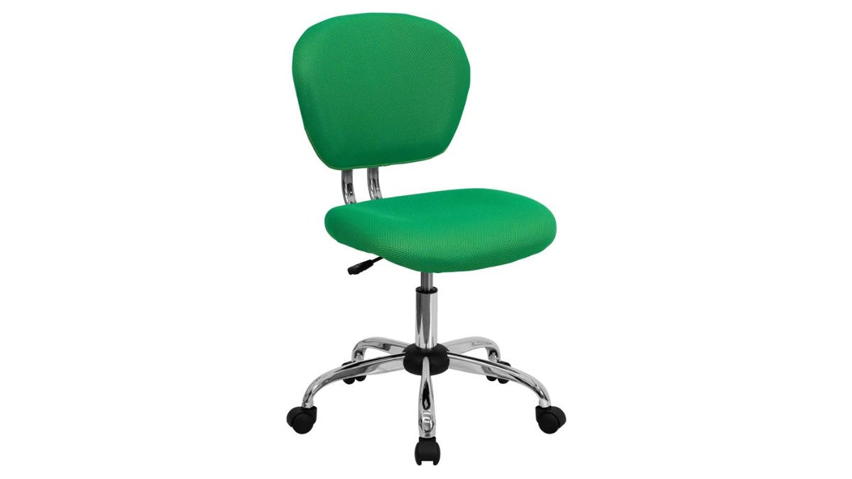 Skyline Decor White Mesh: Swivel Task Office Chair with Chrome Base Bright Green