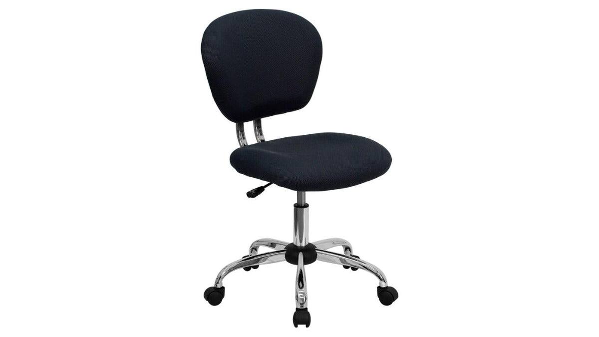 Skyline Decor White Mesh: Swivel Task Office Chair with Chrome Base Gray