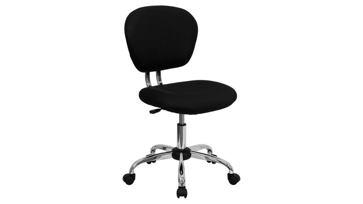 Skyline Decor White Mesh: Swivel Task Office Chair with Chrome Base Black