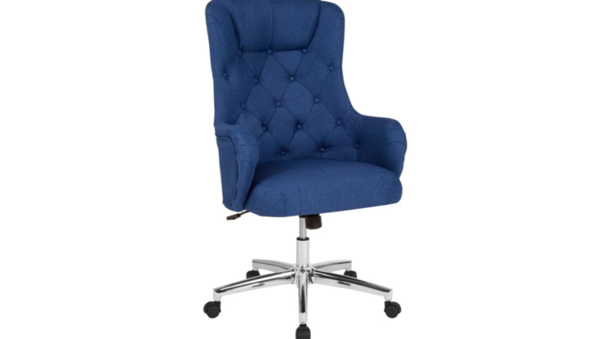 Skyline Decor Home and Office Upholstered: High Back Chair Blue