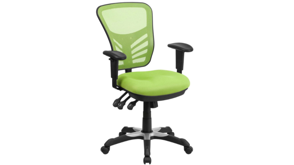 Skyline Decor Mid-Back Swivel Office Chair: Adjustable Arms Green