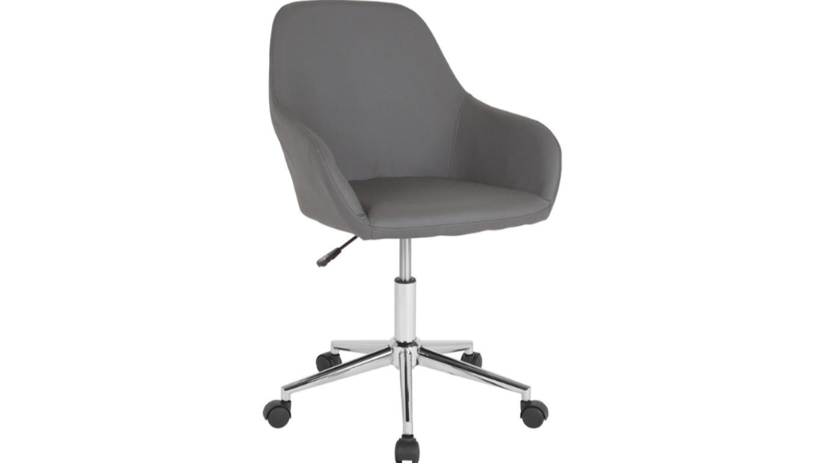 Skyline Decor Home and Office Mid-Back Chair: Swivel Seat Gray