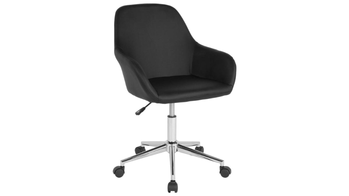 Skyline Decor Home and Office Mid-Back Chair: Swivel Seat Black