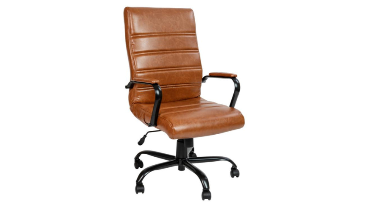 Skyline Decor High Back Black LeatherSoft Office Chair Brown