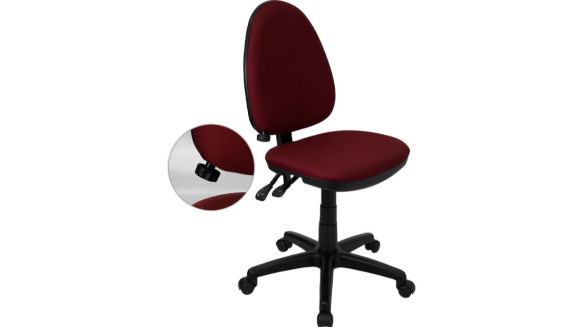 Skyline Decor Mid-Back Multifunction Office Chair Burgundy